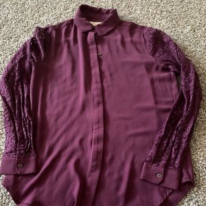 Purple Button-Up Blouse
